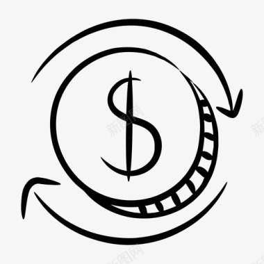 火焰美元图标资金流现金流投资图标