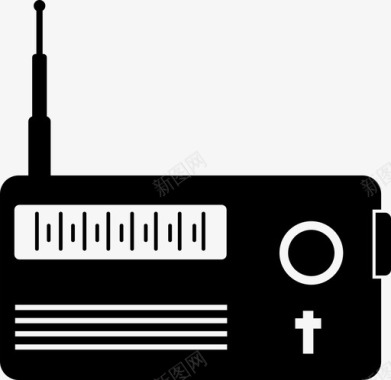 复古式风格无线电广播通信图标