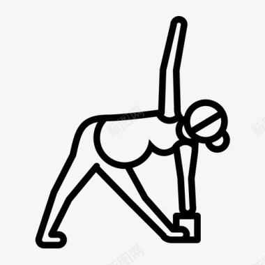 伸展伸展三角姿势运动产妇图标