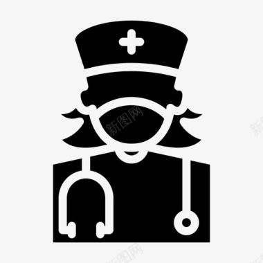医生护士卡通护士冠状病毒医生图标