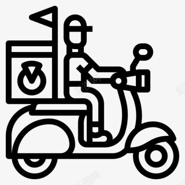 送货箱送货员食品摩托车图标