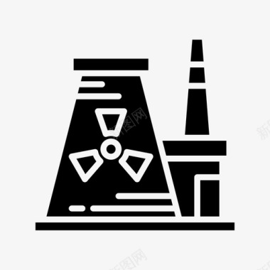 放射性标志核电站能源工业图标