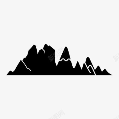 风景照框山脉山峰岩石图标