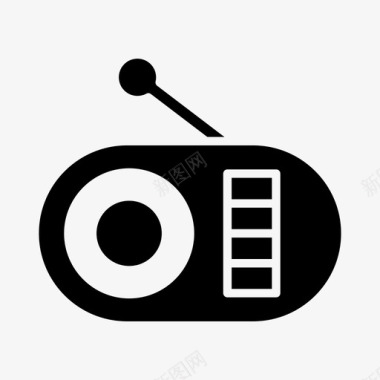 音乐收音机听多媒体图标