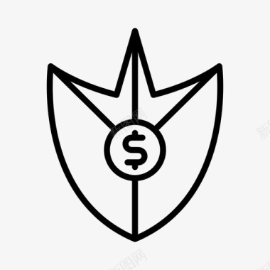 火焰美元图标盾盔甲美元图标