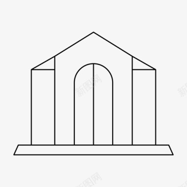 矢量场所建筑楼房建筑物大厦场所图标