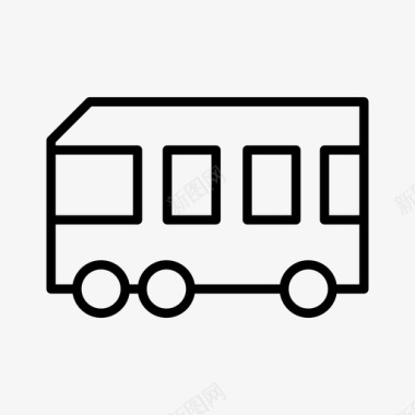 公共标识红汽车公共汽车交通工具图标