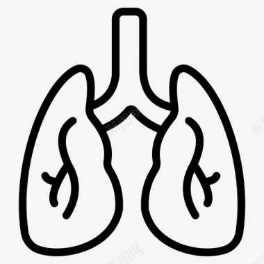 医疗保健和医学肺支气管医疗保健图标
