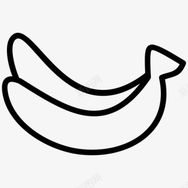 黑白香蕉水果夏威夷图标