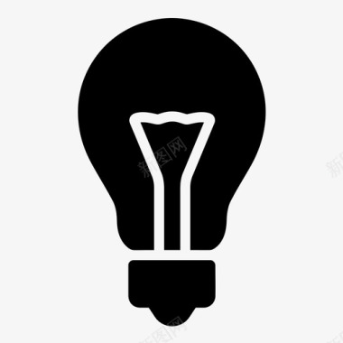 能源图标白炽灯泡能源灯图标