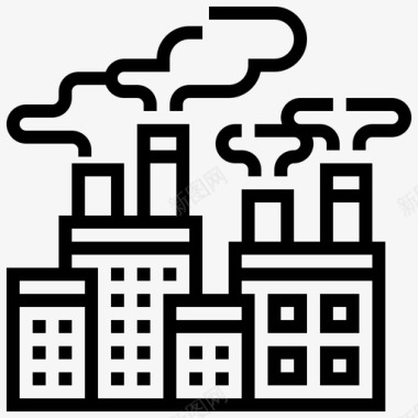 气候图标空气污染工厂工业图标