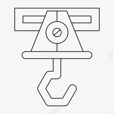搬运石头吊钩搬运起重机图标