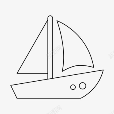 国外旅游船帆帆船图标