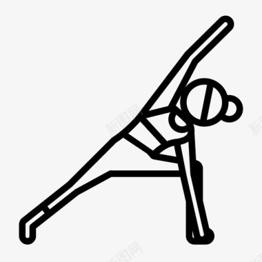 伸展侧角姿势运动锻炼图标