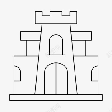 卡斯特堡垒城堡建筑堡垒图标