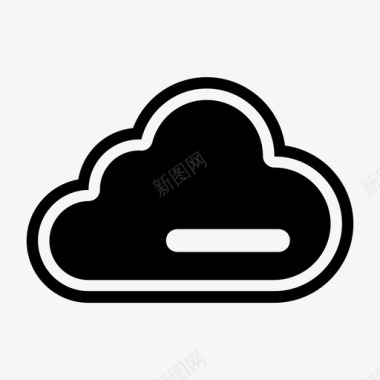 天气图标云字形云数据服务器图标