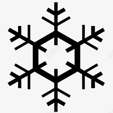 冬天的标志雪花大自然星星图标