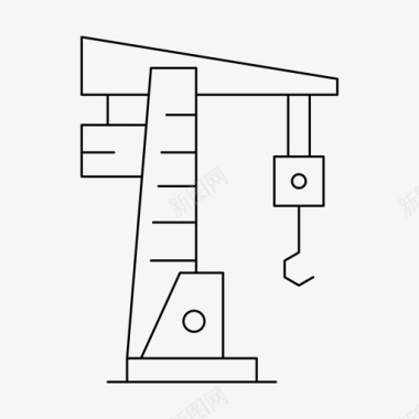 农具和建筑设备起重机建筑设备图标