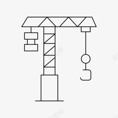 大吊钩起重机建筑工厂图标