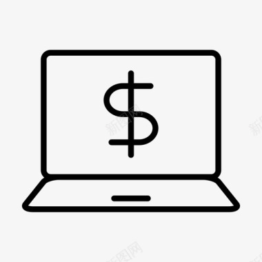 火焰美元图标笔记本电脑电脑设备图标