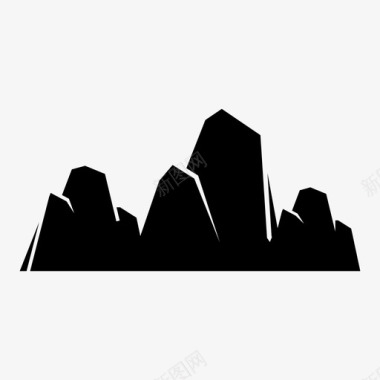 风景景区标志山脉山峰岩石图标