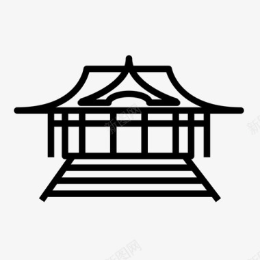 国外旅游神社建筑日本图标