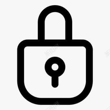 公共标识安全锁挂锁密封图标