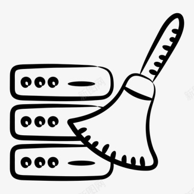 服务器数据服务器清理数据清理数据一致性图标