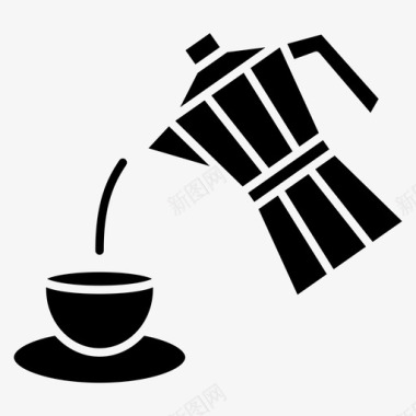 手咖啡咖啡壶咖啡固体图标