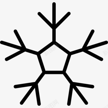 冬天雪花雪花寒冷天气预报图标