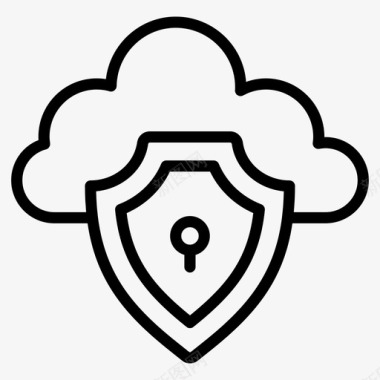 公共标识安全云访问云密钥云保护图标