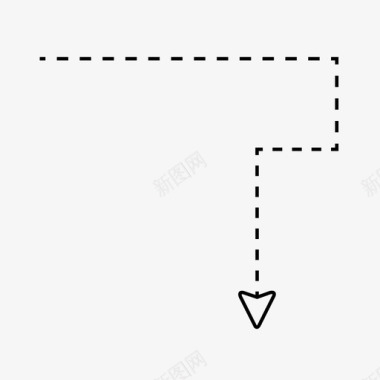 矢量虚线底纹箭头箭头符号虚线箭头图标