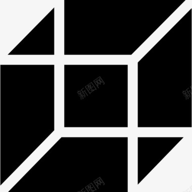 立方体三维立方体六面体图标