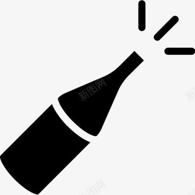 庆祝新年香槟酒瓶庆祝活动图标