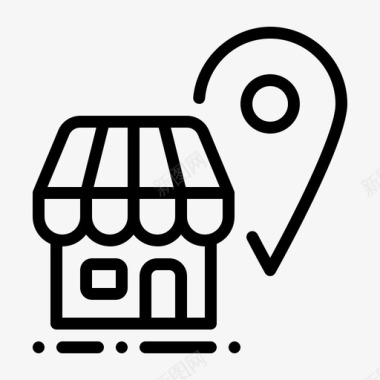 电子商务商店位置电子商务地点图标