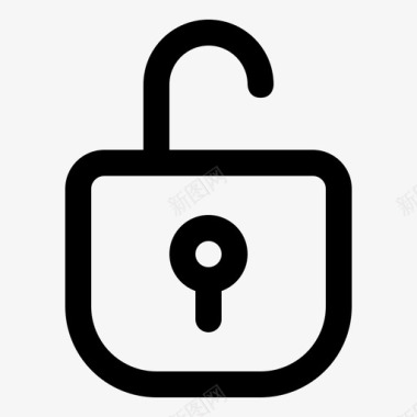 公共标识安全解锁打开挂锁图标