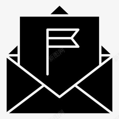 垃圾邮件垃圾邮件电子邮件旗帜图标