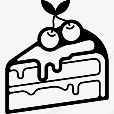 樱桃剪影图标矢量设计蛋糕樱桃巧克力图标