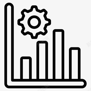 黑色信息图表业务数据条形图业务管理图标