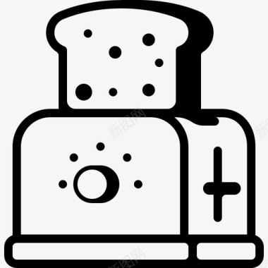 食物和饮料采购产品烤面包机面包早餐图标