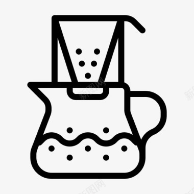 手摇咖啡机滴水咖啡机咖啡师工具图标