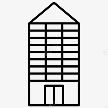 塔建筑不动产建筑物办公室图标