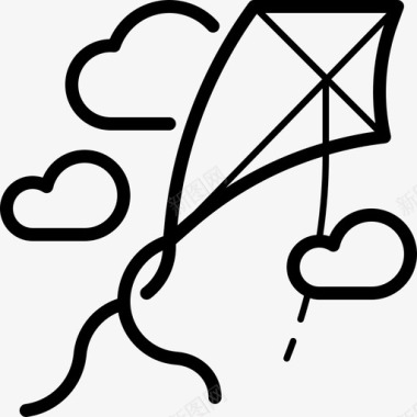 天空风筝空气云图标