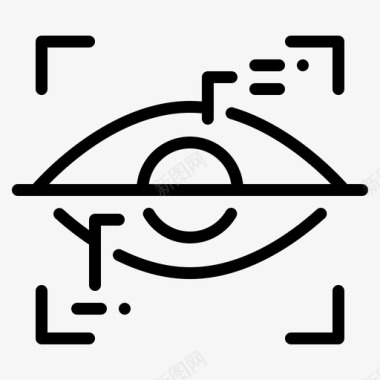 公共标识安全视网膜扫描身份验证眼睛图标