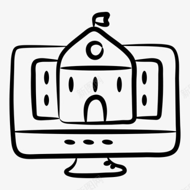 免费图标集合在线大学教育学院在线学院图标