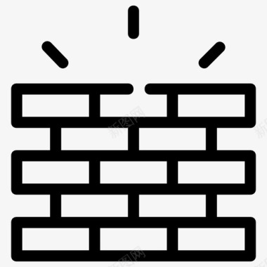 劳动标志砖墙建筑劳动图标