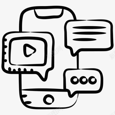 火焰美元图标手机聊天聊天讨论图标