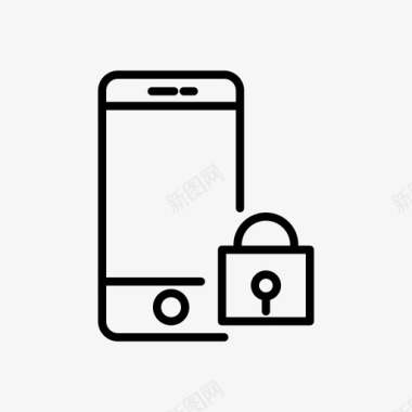 公共标识安全手机锁电话图标