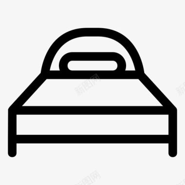 床床卧室家具图标