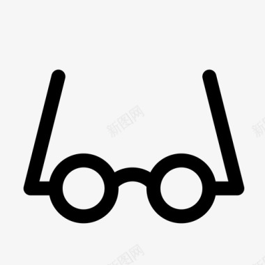 圆形火焰图标眼镜架视图简单干净的圆形笔划图标